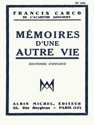 cover image of Mémoires d'une autre vie